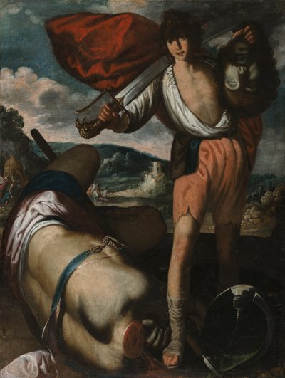 Davide che passeggia in trionfo con la testa di Golia da Juan Luis Zambrano